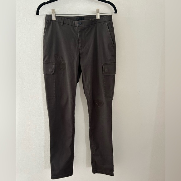 ATM ANTHONY THOMAS MELILLO Stretch Cotton Distressed Cargo Pants - Picture 3 of 11